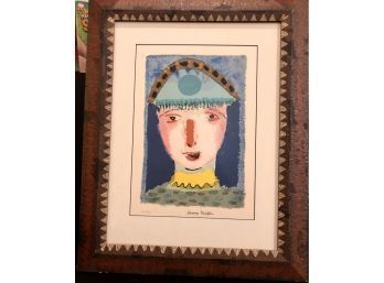 Henry Miller 'Antoine' Signed, Limited Edition Serigraph~ Hand Painted Frame With Authenticity Book
