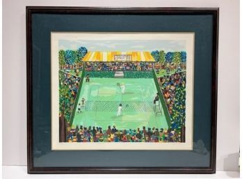 Naive Limited Edition Lithograph 'Tennis' Signed And Numbered