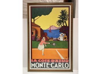 Broders Poster La Cote D'Azure Monte Carlo Framed