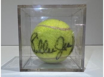 Signed Penn Tennis Ball Billie Jean King In Case