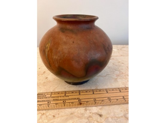 Raku Pottery Vase Marked On Bottom
