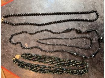 Black Austrian Crystal Necklaces  And Irridescent Necklace (4)