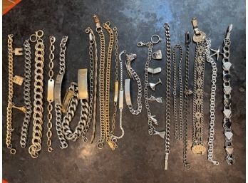 21 Chain, ID, Spiedel And Link Bracelets