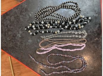 6 Necklaces ~ Black And White  And PINKs!