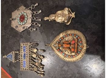 4 Larger Neck Charms Buddhas Etc