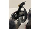 Sergio Rossi Fur High Heeled Sandals Size 8