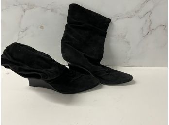 Black Suede Boots Manolo Blahnik Size 8