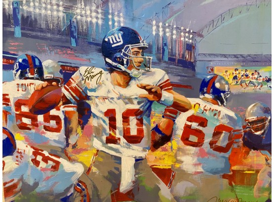 Eli Manning Signed Giclee By Farley 'Miracle In The Desert'