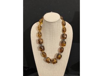 Vintage Necklace, Amber Graduated Beads