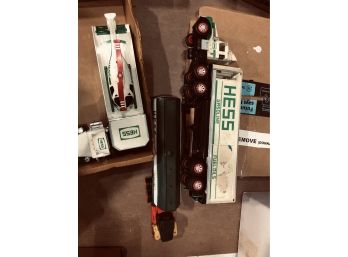 8 Hess Trucks Assorted Boxed And Loose Tow, Gas, Oil Etc