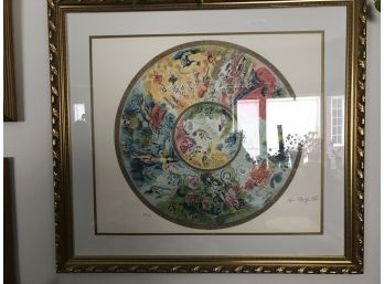 Marc Chagall  'paris Opera Ceiling' Signed And Numbered Lithograph Print  In Frame