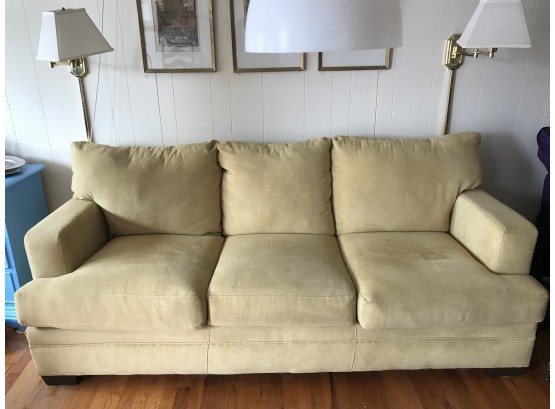 Light Yellow Plush Or Velvet Seating Couch