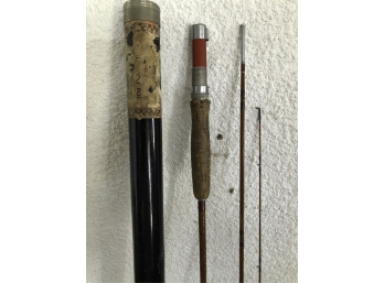 VINTAGE MONTAGUE RED WING SPLIT BAMBOO FLY ROD