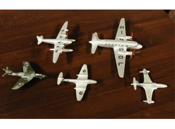 (5) 'DINKY' LEAD TOY MILITARY AIRPLANES