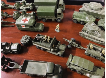 OVER (20) PCS VINTAGE TOY METAL MILITARY VEHICLES