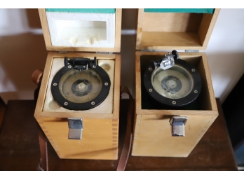 (2) BOXED WEEMS HAND BEARING COMPASSES
