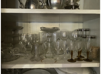 LARGE GROUP OF MOSTLY CLEAR VINTAGE GLASSWARE