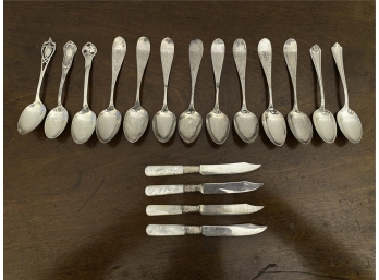 MISC STERLING AND COIN SILVER SPOONS