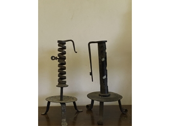 (2) WROUGHT IRON COURTING CANDLES