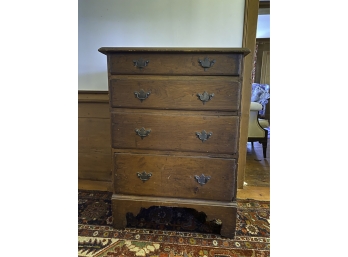 ANTIQUE PINE FOUR DRAW CHEST OF DRAWERS