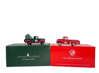 1998 and 1999 FRANKLIN MINT CHRISTMAS TRUCKS