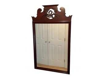 MAHOGANY MIRROR with CARVED CREST