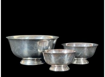(3) MID CENTURY SILVER PLATED BOWLS