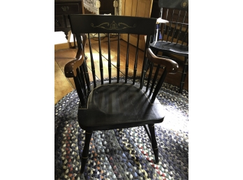 BLACK PAINTED ''1763' COMMERATIVE ARM CHAIR