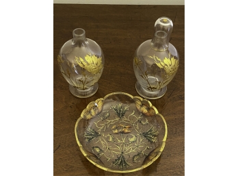 (4) PC LATE VICTORIAN GLASS WITH GILT DECORATION