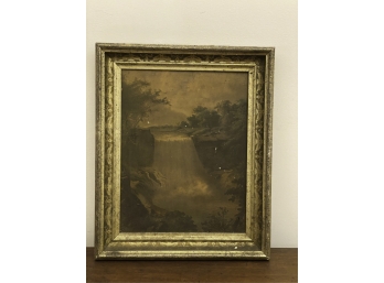 FRAMED CHROMO LITHOGRAPH OF WATERFALL