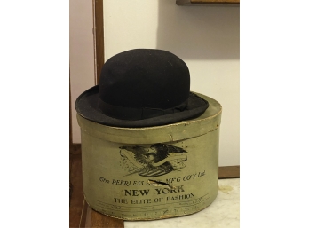 VINTAGE MAN'S DERBY AND TOPHAT W BOX