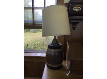 VINTAGE WOODEN HUB FITTED AS A LAMP