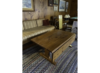 PINE DOUBLE DROP LEAF COLONIAL STYLE COFFEE TABLE