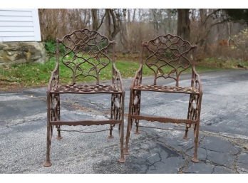 PAIR OF VICTORIAN CAST IRON CHAIRS