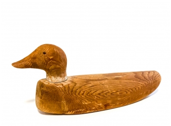TWO PIECE CARVED WOOD DECOY