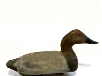 CARVED & PAINTED WORKING GADWALL DECOY SIGNED 'RK'
