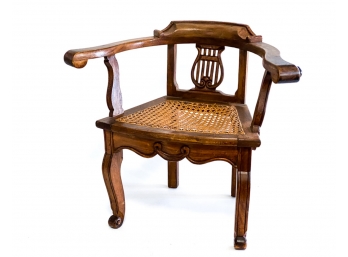 CARVED CHILDS CHAIR WITH LYRE FORM CARVING