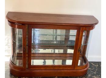 CURVED FRONT LIGHT UP GLASS DISPLAY CABINET