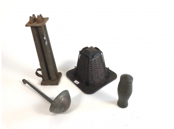 FOUR PIECES OF METALWARE