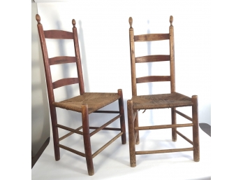 TWO LADDER-BACK 19TH CENTURY CHAIRS