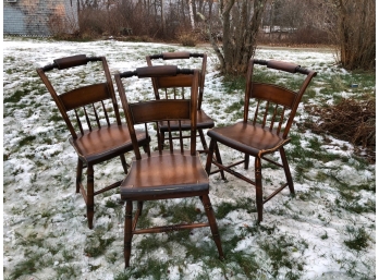 SET OF FOUR PILLOW BACK CHAIRS