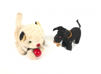 TWO PLUSH WIND-UP TOYS
