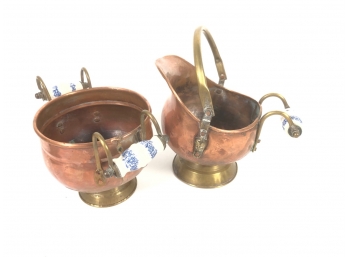 PAIR OF COPPER AND BRASS MINIATURES