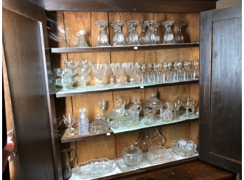 64 PIECES OF CLEAR GLASS