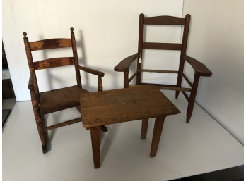 THREE PIECES OF ANTIQUE YOUTH FURNITURE