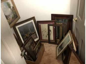 LARGE GROUPING OF FRAMED ITEMS