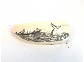 WHALE'S TOOTH SCRIMSHAW