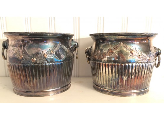 (2) SILVER PLATED CHAMPAGNE BUCKETS