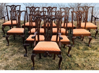 (12) CHIPPENDALE STYLE DINING CHAIRS
