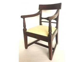 ANTIQUE CHILDS ARM CHAIR W/ INLAY